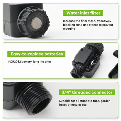 Digital Water Flows Meter for Outdoor Garden Hose Watering Irrigation Measuring Consumption Water V1192-AZ-W-3276