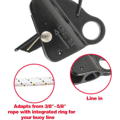 Boat Anchor Hook Sliding Hook,Stainless Steel Easy to Use Knotless Anchor System with Quick Release for 3/8" V1192-AZ-W-3280