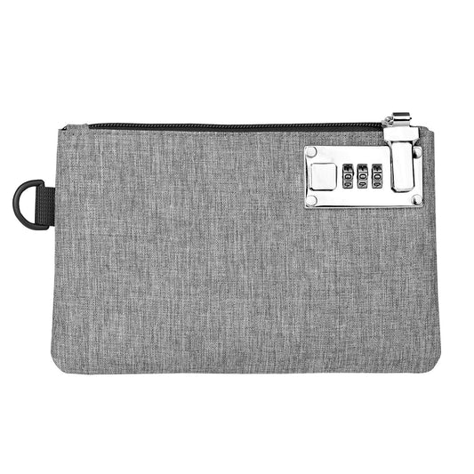 Money bag with lock, men's and women's lock accessory bag, bank bag, cash bag with lock, and zipper credit V1192-AZ-W-3283
