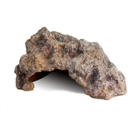 Reptile Hide Cave, Large Resin Bearded Dragon Hideout Rock Caves Snake Hide, Natural Terrarium Habitat Decor V1192-AZ-W-3284
