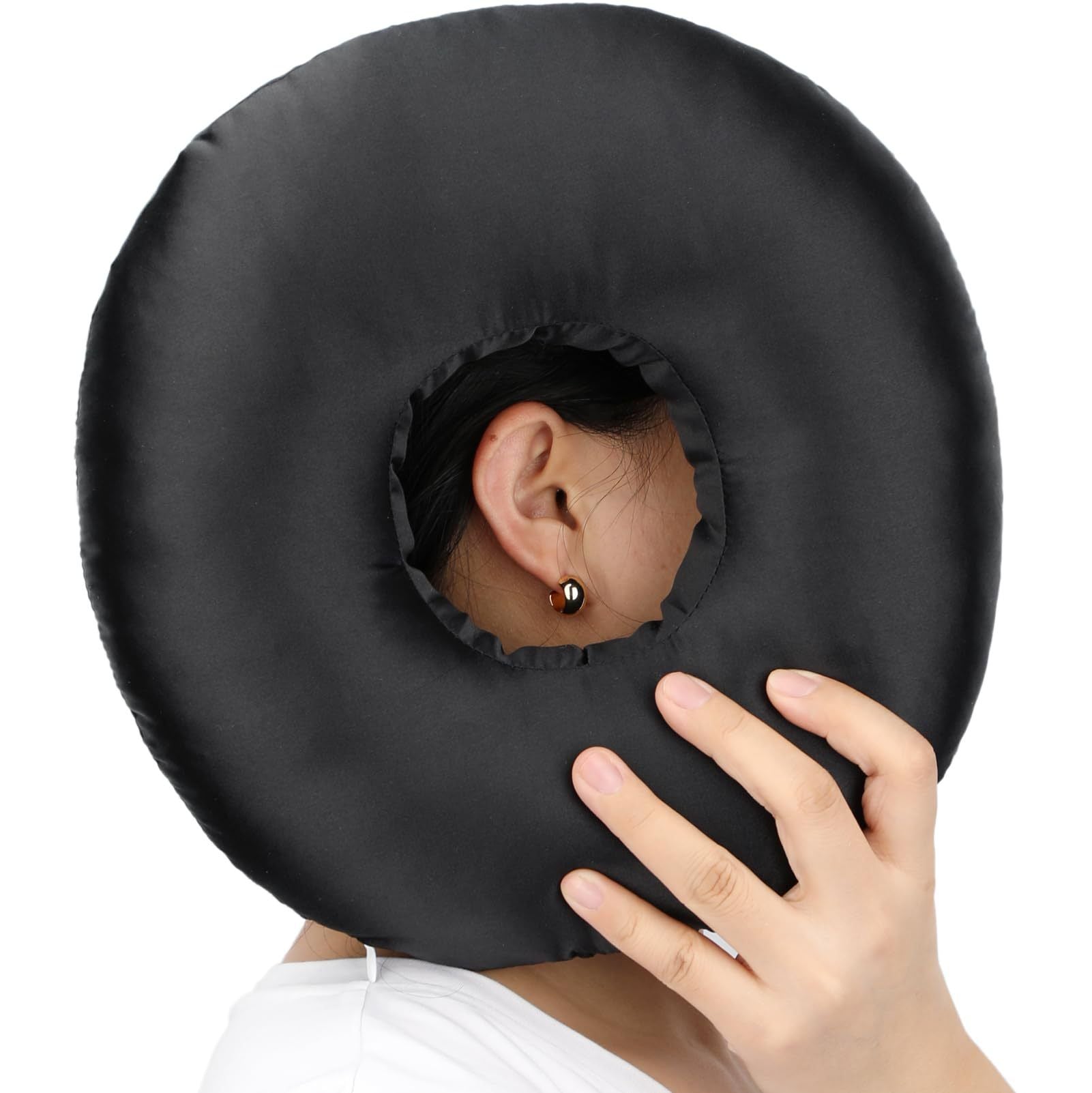 Piercing Pillow Ear Pillows Donut with Hole for Ear Pain Piercing Pain Relief Sleeping Pressure Sore Side V1192-AZ-W-3286