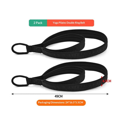 2 Pcs Pilates Straps - Double Loop Ring Straps for Reformer, Padded, Home Gym Workout Yoga exercise V1192-AZ-W-3287