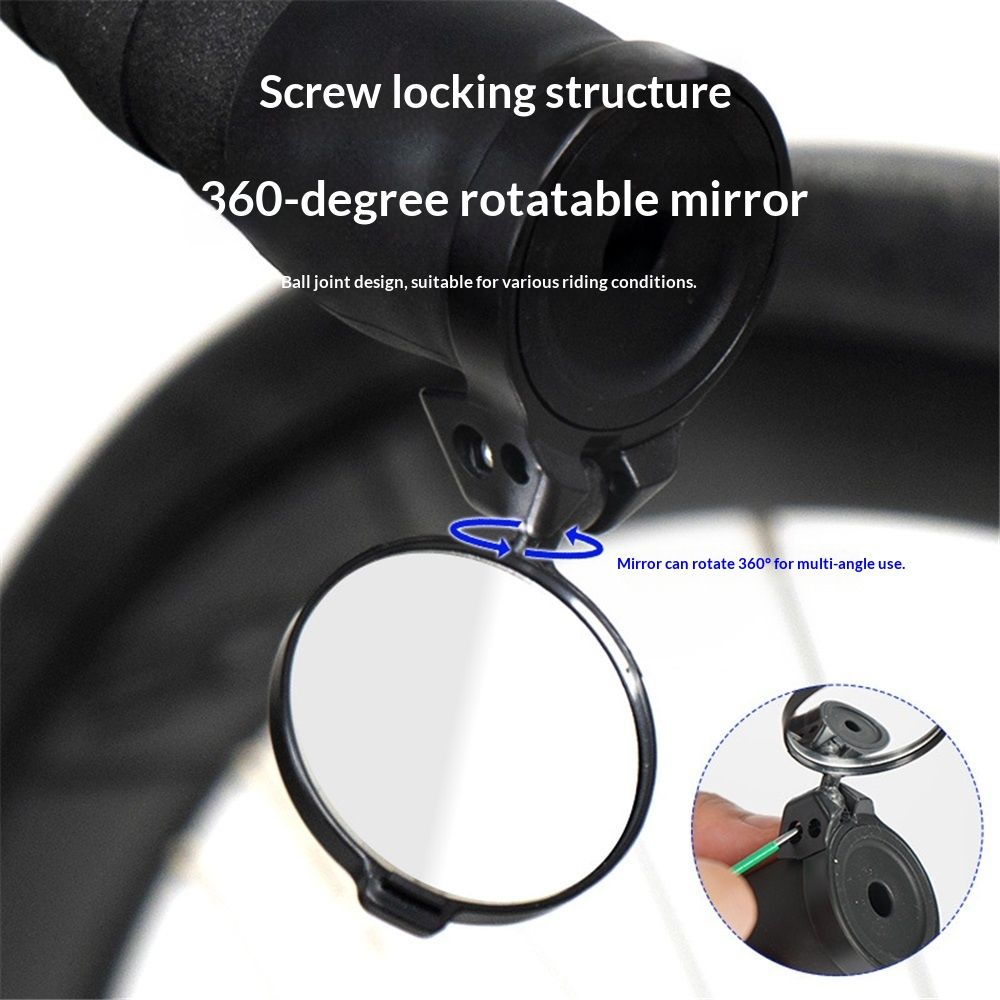 2 Pcs Bicycle Mirror for Handlebars - Mini Rear View, Foldable, 360 Rotatable Universal Mirror for Road Bike V1192-AZ-W-3297