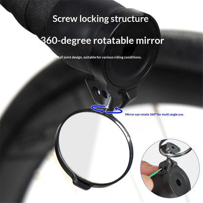 2 Pcs Bicycle Mirror for Handlebars - Mini Rear View, Foldable, 360 Rotatable Universal Mirror for Road Bike V1192-AZ-W-3297
