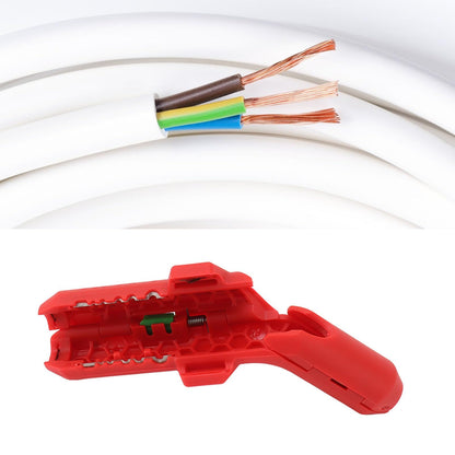 Universal Stripping Tool for Right-Handers, Round Cable, Coax Cables, Data Cables, Wire Stripper, (red) V1192-AZ-W-3302