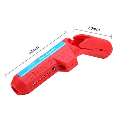 Universal Stripping Tool for Right-Handers, Round Cable, Coax Cables, Data Cables, Wire Stripper, (red) V1192-AZ-W-3302