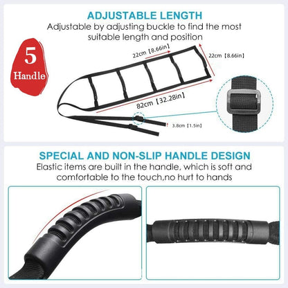 Bed Ladder Assist Strap, Pull Up Assist Device with 5 Handle Straps,Rope Ladder for Elderly, Senior, V1192-AZ-W-3311