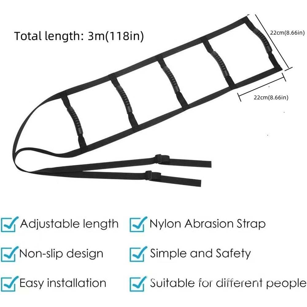 Bed Ladder Assist Strap, Pull Up Assist Device with 5 Handle Straps,Rope Ladder for Elderly, Senior, V1192-AZ-W-3311