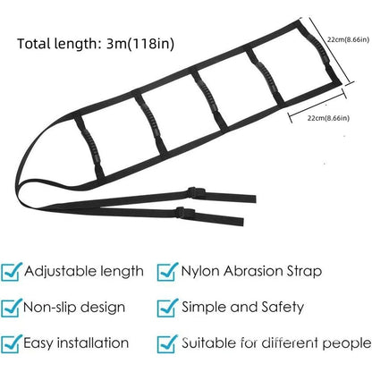 Bed Ladder Assist Strap, Pull Up Assist Device with 5 Handle Straps,Rope Ladder for Elderly, Senior, V1192-AZ-W-3311