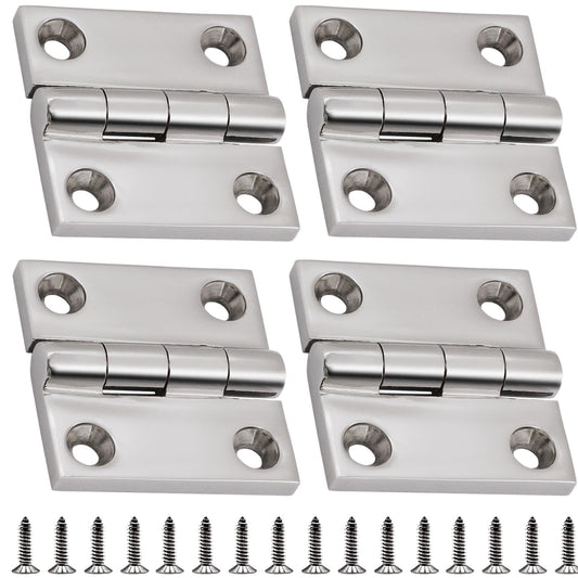 316 Stainless Steel Hinges Marine Grade 2" x 2" Heavy Duty Boat Hatch Hinge (50 mm X 50 mm) 4 Pack Casting V1192-AZ-W-3312
