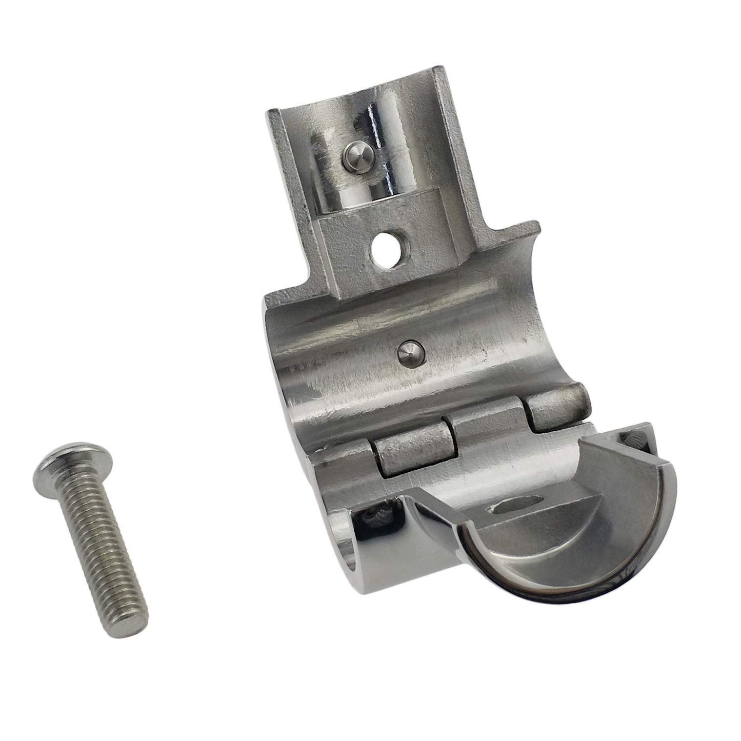 Heavy Duty 316 Boat Hand Rail Fitting- Polished 90 Degree T/Tee Hinged/Split Fitting 1" Tube, Handrail V1192-AZ-W-3315