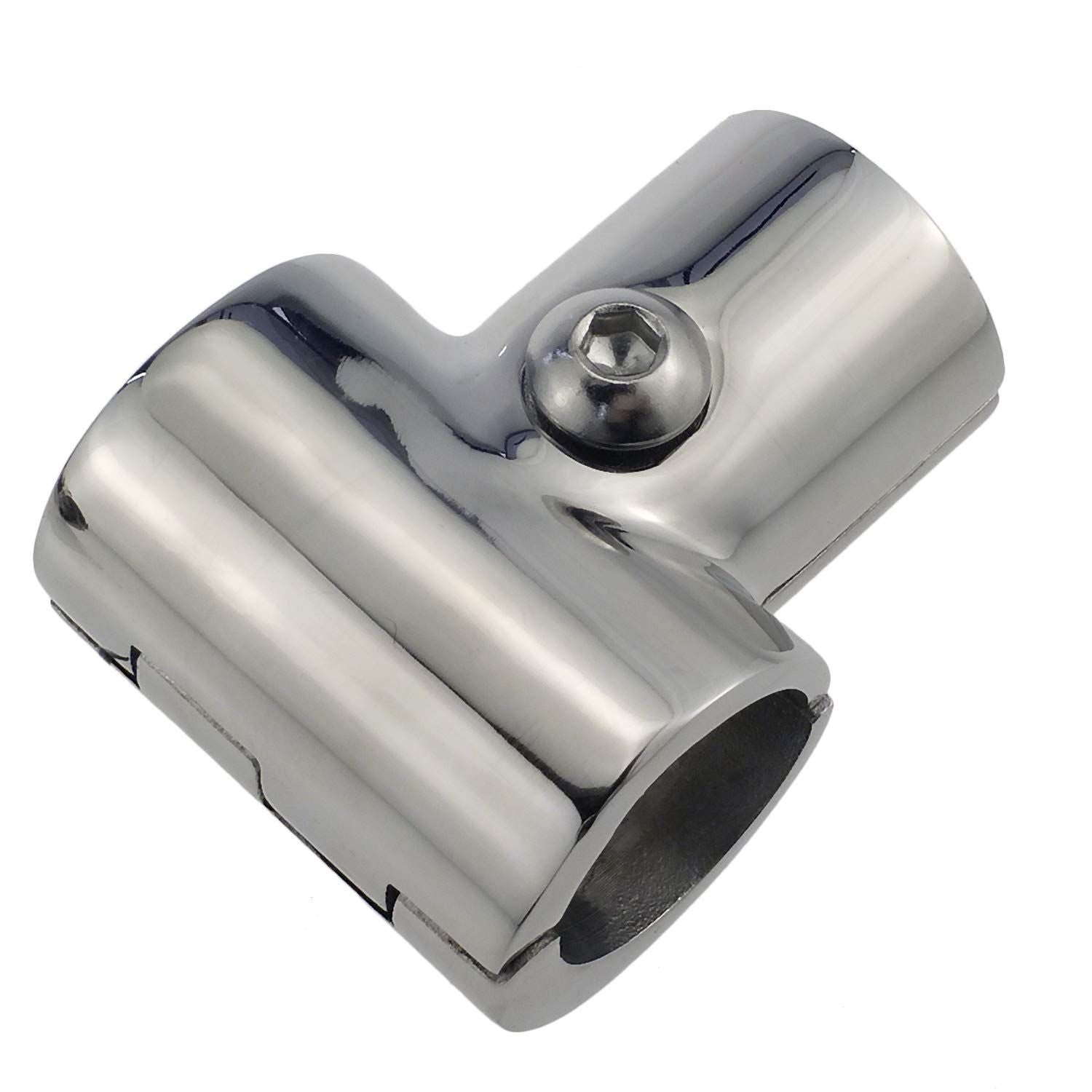 Heavy Duty 316 Boat Hand Rail Fitting- Polished 90 Degree T/Tee Hinged/Split Fitting 1" Tube, Handrail V1192-AZ-W-3315