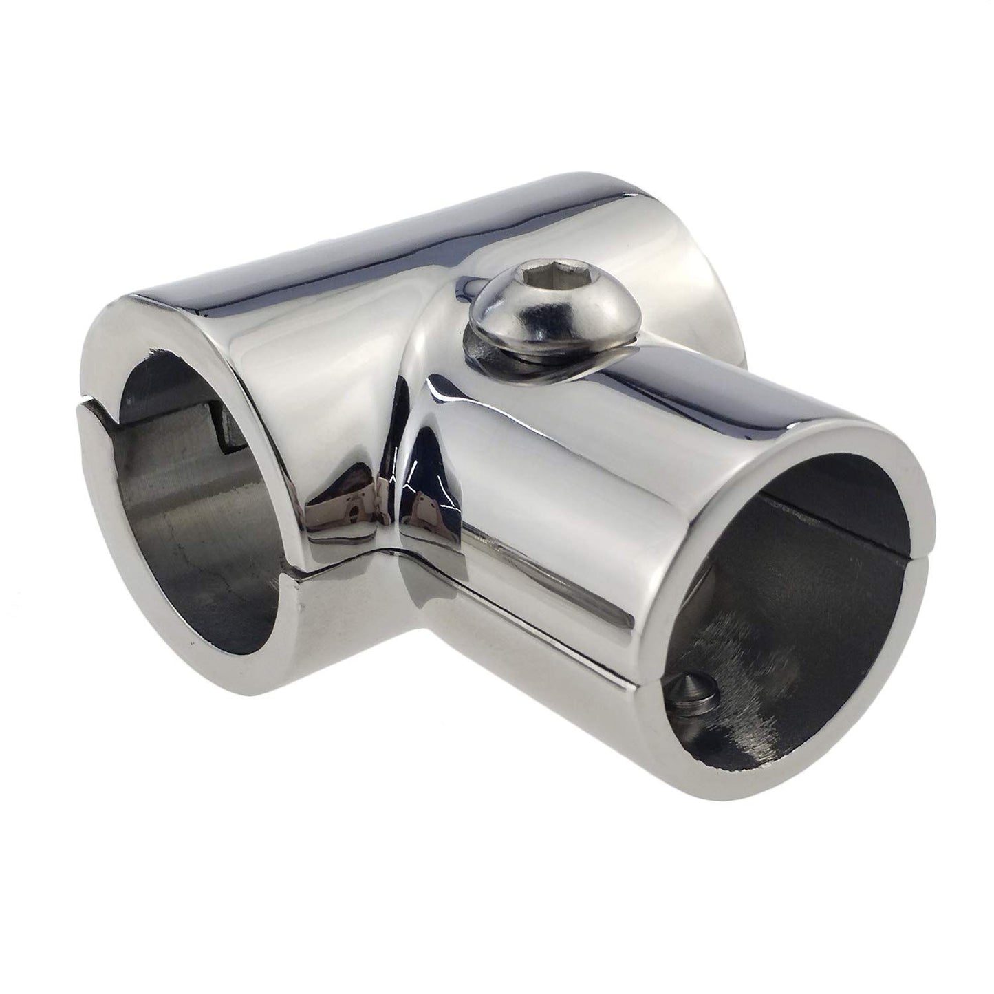 Heavy Duty 316 Boat Hand Rail Fitting- Polished 90 Degree T/Tee Hinged/Split Fitting 1" Tube, Handrail V1192-AZ-W-3315