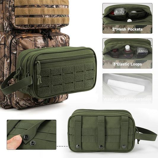 Toiletry Bag for Men | Dry Wet Separate Hygiene Bag Compact Kit Mens Shaving Kit Travel shower Bag (Green) V1192-AZ-W-3316
