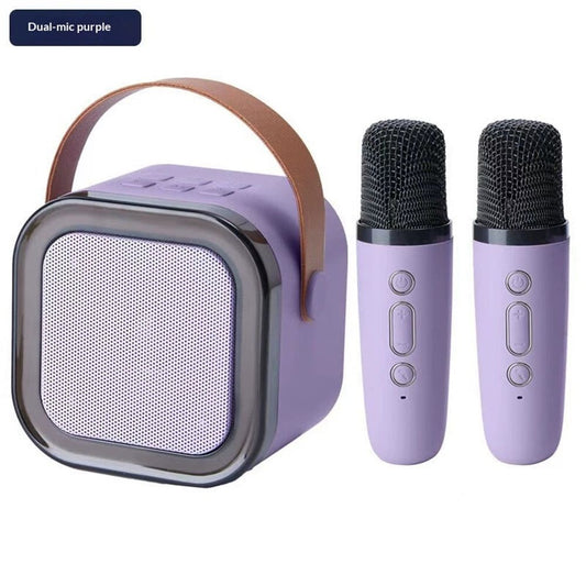 Mini Machine for Kids Girls & Boys - Portable Bluetooth Speaker with 2 Wireless Microphones - Kids Birthday V1192-AZ-W-3317
