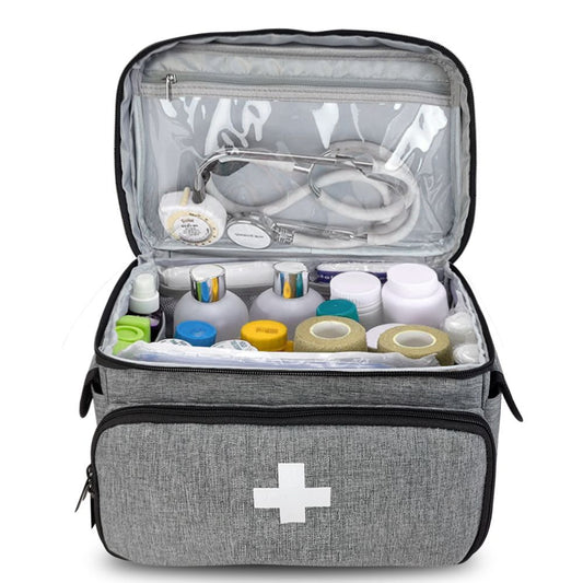 First Aid Bag Empty, Small Medicine Bag Portable Medical Supplies Organizer for Travel, Home, Office, Car, V1192-AZ-W-3324