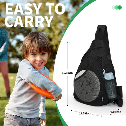 Disc Golf Bag with Retriever Holder and Storage Pockets, Disc Golf Backpack with 8-10 Disc Capacity, Deluxe V1192-AZ-W-3325