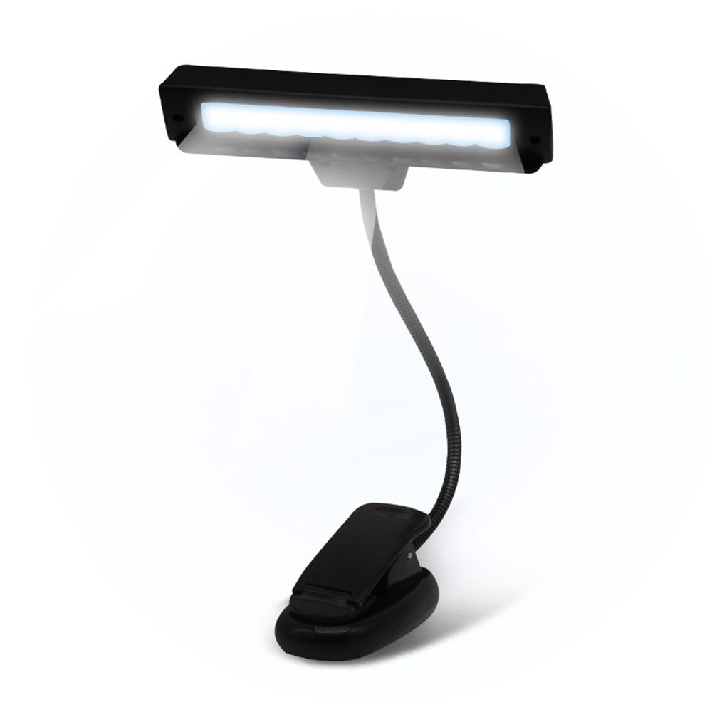 Rechargeable Clip-on Music Stand Orchestra Light- 10 Bright LEDs- Includes USB Cord, Also for Reading, DJs, V1192-AZ-W-3344