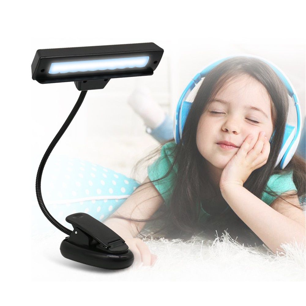 Rechargeable Clip-on Music Stand Orchestra Light- 10 Bright LEDs- Includes USB Cord, Also for Reading, DJs, V1192-AZ-W-3344