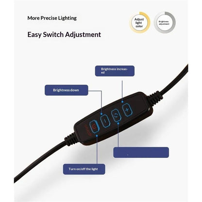 Clip on Desk Lamp LED Reading light Dimmable USB Small Clamp Lamp Adjustable Flexible Gooseneck Table Light V1192-AZ-W-3345
