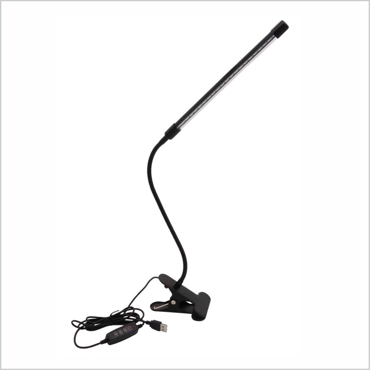 Clip on Desk Lamp LED Reading light Dimmable USB Small Clamp Lamp Adjustable Flexible Gooseneck Table Light V1192-AZ-W-3345
