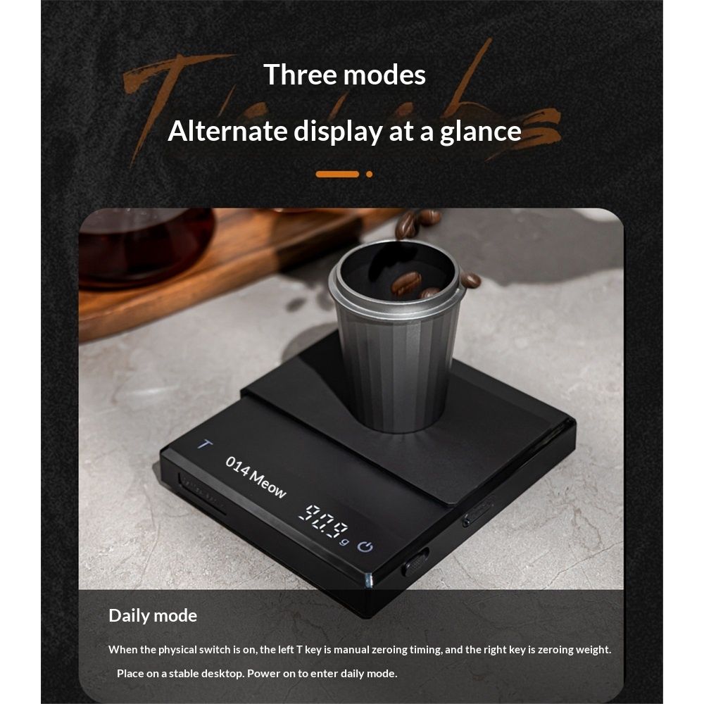 Espresso Scale with Timer,Small Coffee Scale with Solid-Liquid Detection,Auto Tare Digital Coffee Bean V1192-AZ-W-3348