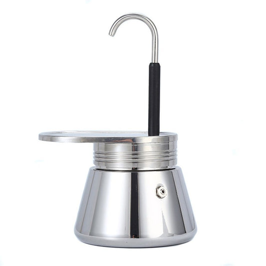 Single Spout Mocha Pot, Stainless Steel Espresso Maker Coffee Pot Lightweight Cafe Maker Portable Outdoor V1192-AZ-W-3349