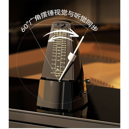 metronome - Classic Mechanical Wind-Up Design with Bell for Piano, Guitar, Violin & All Instruments (Black) V1192-AZ-W-3352