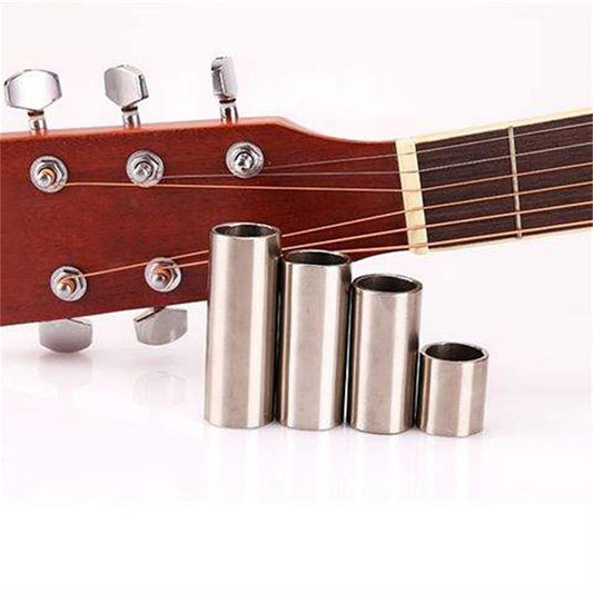 4Pcs Guitar Slide Set, Stainless Steel Cylinder Tube Electric Guitar Slide Tone Bar Accessory Lap Steel V1192-AZ-W-3353