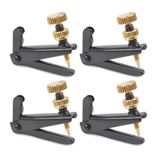 4Pack Violin Fine Tuners for 4/4-3/4 Violin Metal String Adjuster Nickel Plated Anti Rust (Black + Gold) V1192-AZ-W-3355