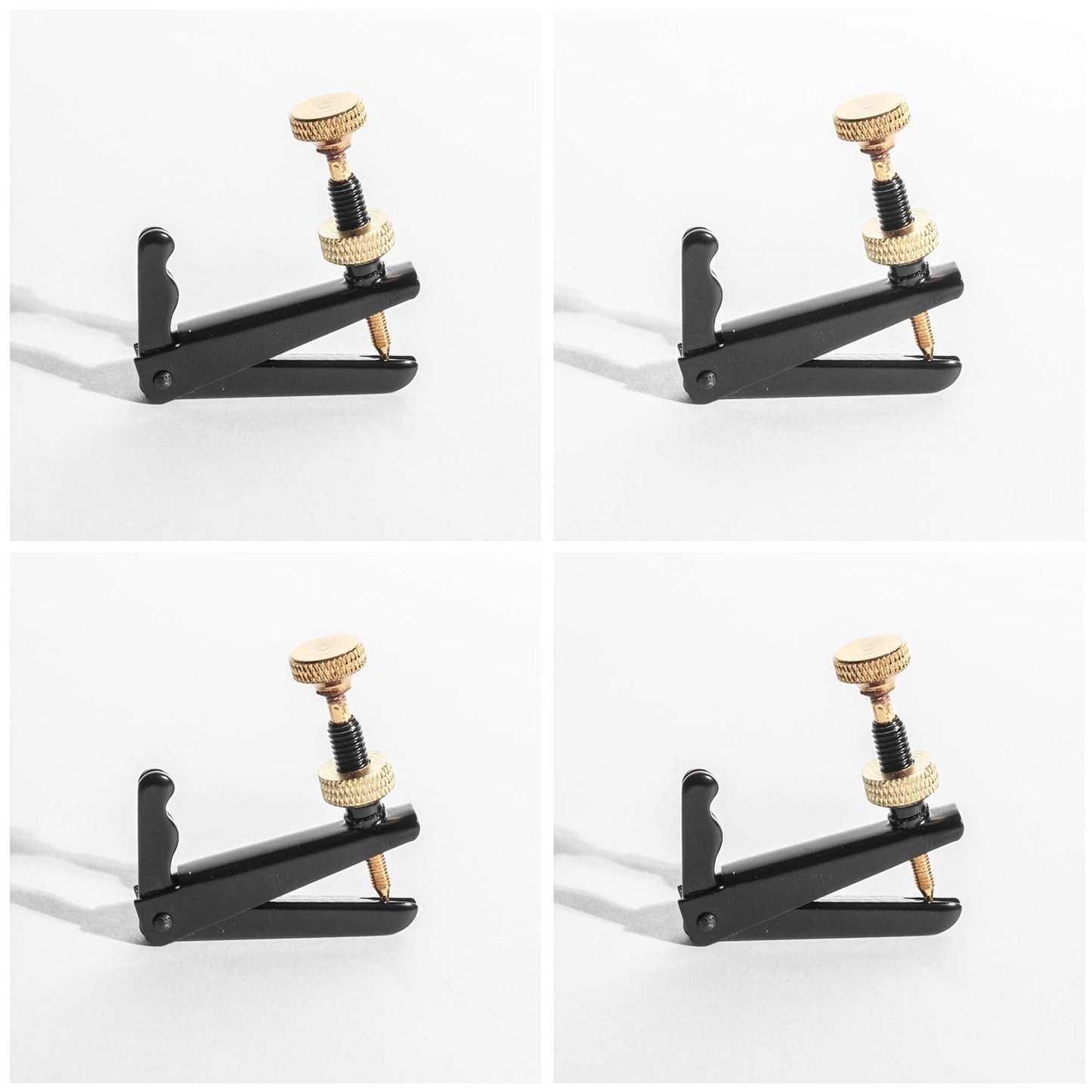 4Pack Violin Fine Tuners for 4/4-3/4 Violin Metal String Adjuster Nickel Plated Anti Rust (Black + Gold) V1192-AZ-W-3355