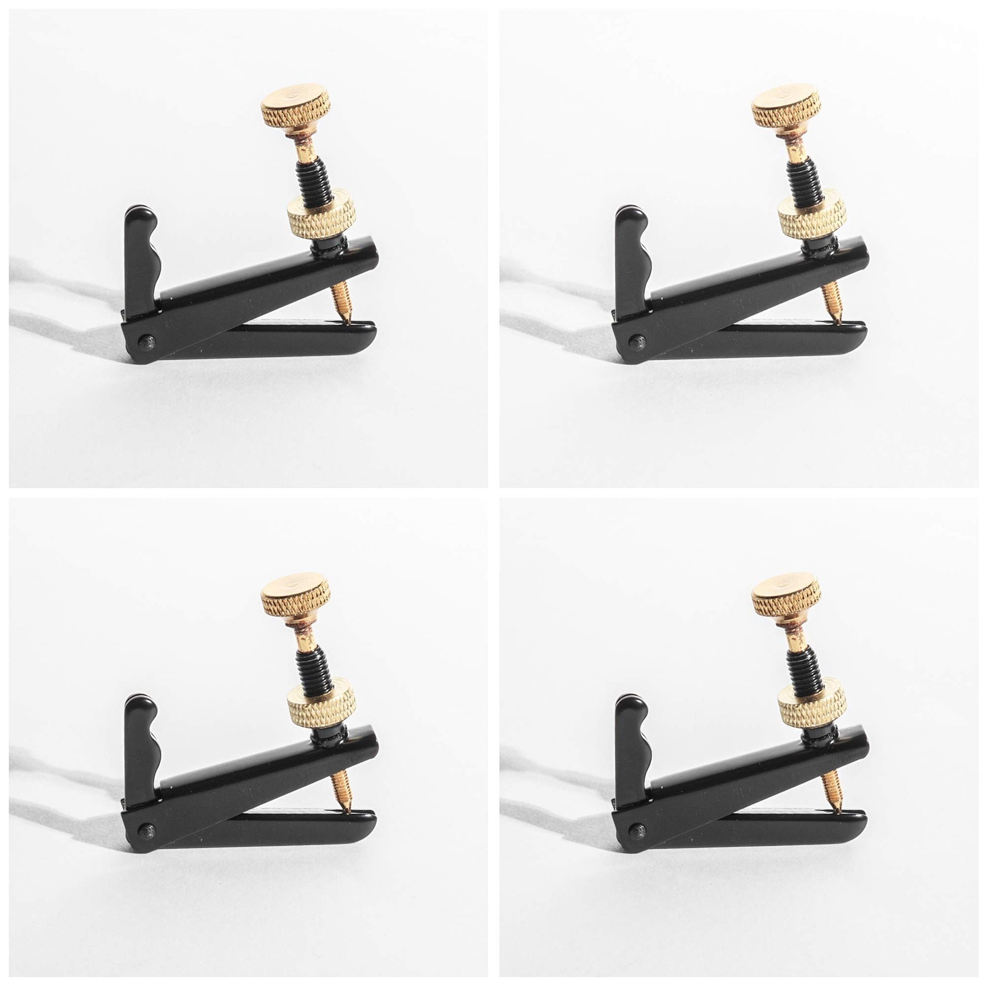 4Pack Violin Fine Tuners for 4/4-3/4 Violin Metal String Adjuster Nickel Plated Anti Rust (Black + Gold) V1192-AZ-W-3355