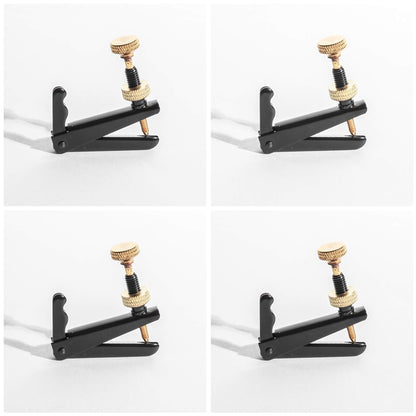 4Pack Violin Fine Tuners for 4/4-3/4 Violin Metal String Adjuster Nickel Plated Anti Rust (Black + Gold) V1192-AZ-W-3355