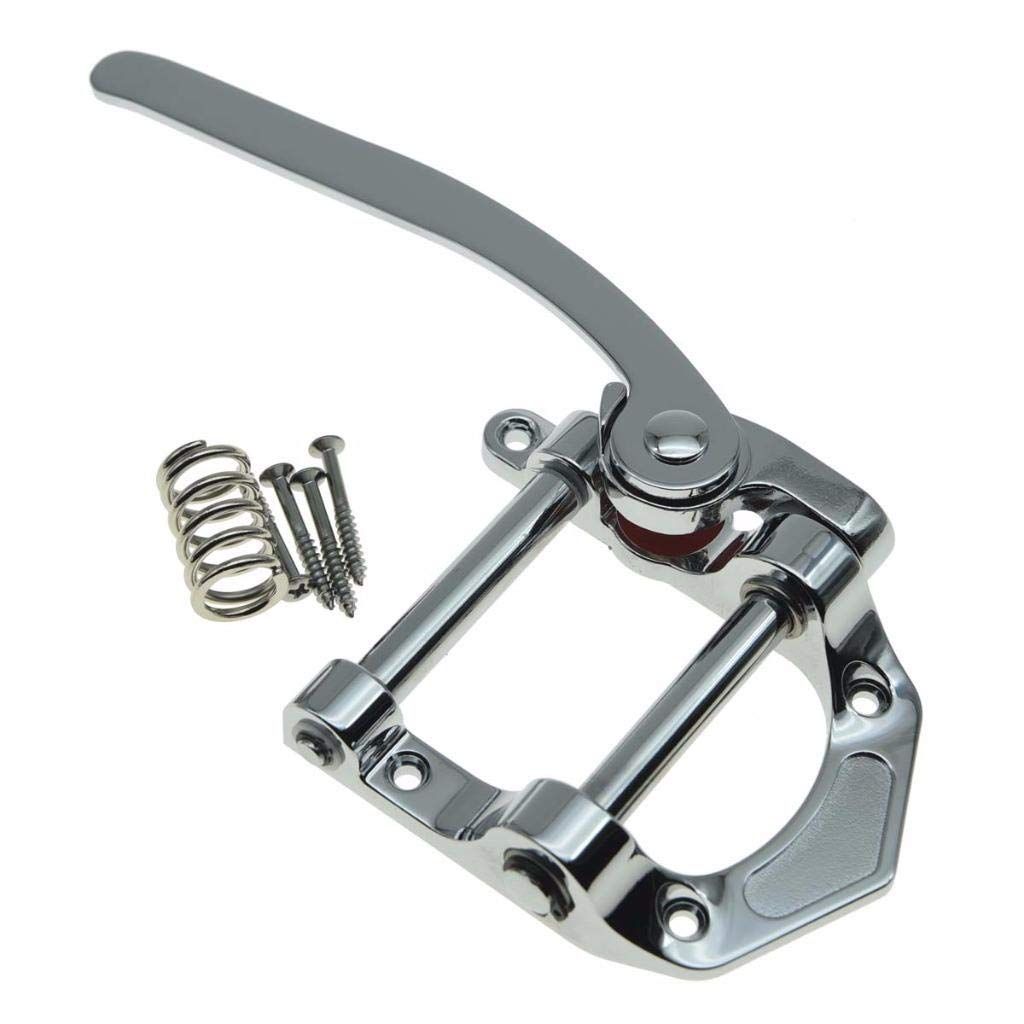 Tremolo Bridge for Electric Guitar, Chrome Plated Vibrato Tailpiece with Roller Bar, Replacement Flat Top V1192-AZ-W-3356
