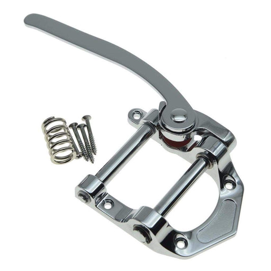 Tremolo Bridge for Electric Guitar, Chrome Plated Vibrato Tailpiece with Roller Bar, Replacement Flat Top V1192-AZ-W-3356