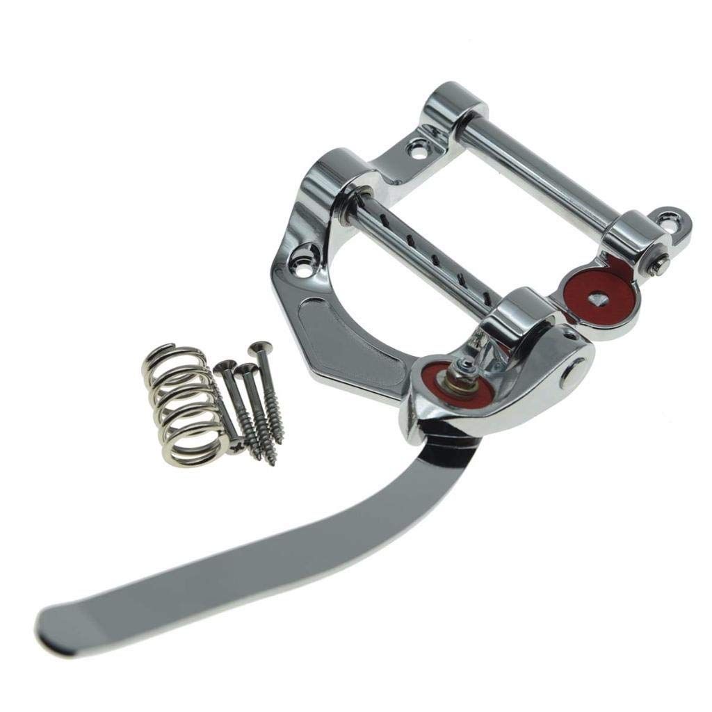 Tremolo Bridge for Electric Guitar, Chrome Plated Vibrato Tailpiece with Roller Bar, Replacement Flat Top V1192-AZ-W-3356