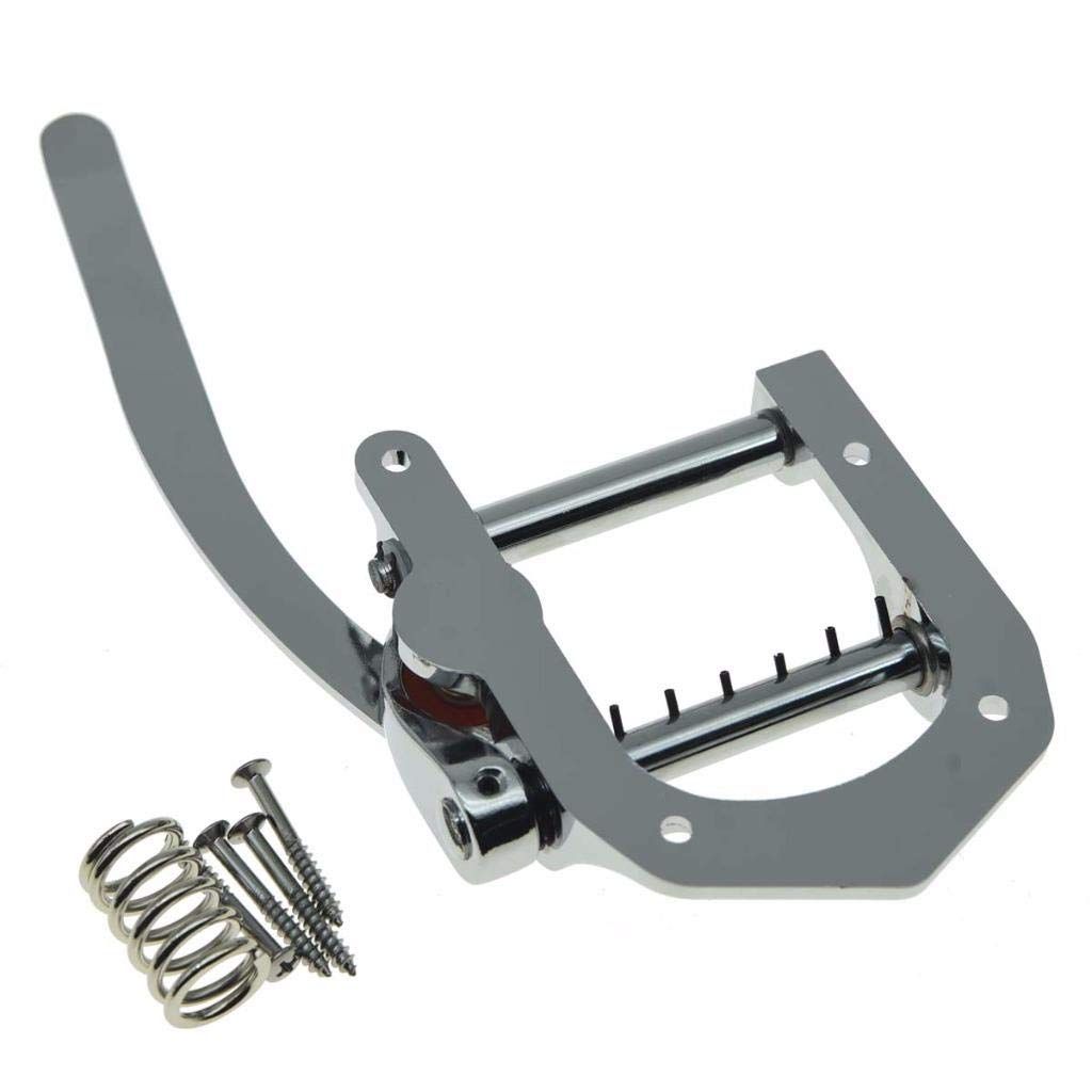 Tremolo Bridge for Electric Guitar, Chrome Plated Vibrato Tailpiece with Roller Bar, Replacement Flat Top V1192-AZ-W-3356