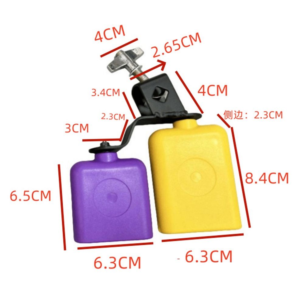 Block Set, Plastic Cow Bell Double Sambago Bell And Musical Percussion Block, Latin Percussion Instrument Kit V1192-AZ-W-3360