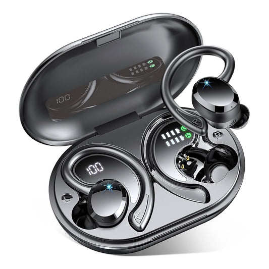 Wireless Earbuds Sport Bluetooth 5.3 Headphones 3D Bass Hi-Fi Stereo Over Ear Buds, 48H Noise Cancelling V1192-AZ-W-3362