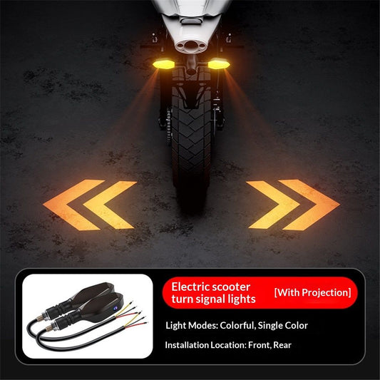 2 PCS LED Turn Signal Lights Projector for Motorcycle,27 Lighting Modes RGB Flowing Daytime Running V1192-AZ-W-3363