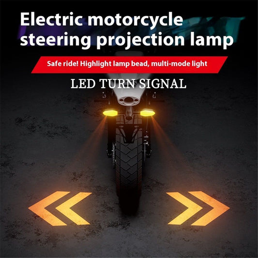 2 PCS LED Turn Signal Lights Projector for Motorcycle,27 Lighting Modes RGB Flowing Daytime Running V1192-AZ-W-3363