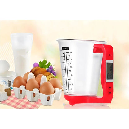 Digital Kitchen Scale and Measuring Cup Kitchen Measuring Cup Scale LCD Digital Display for Baking Tea V1192-AZ-W-3364