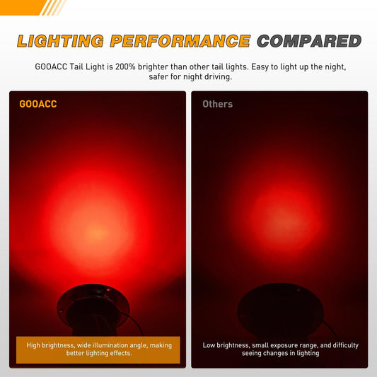 2pc 4" Inch Round 16 LED Trailer Tail Lights [Stainless Steel Chrome Bezel & Connector Plug] Stop Brake V1192-AZ-W-3366