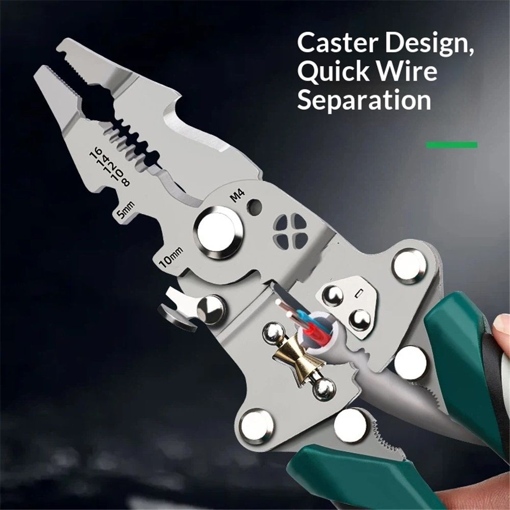 18 In 1 Foldable Wire Stripper,Multifunctional Foldable Wire Stripper Electrical Pliers,For Cutting And V1192-AZ-W-3376
