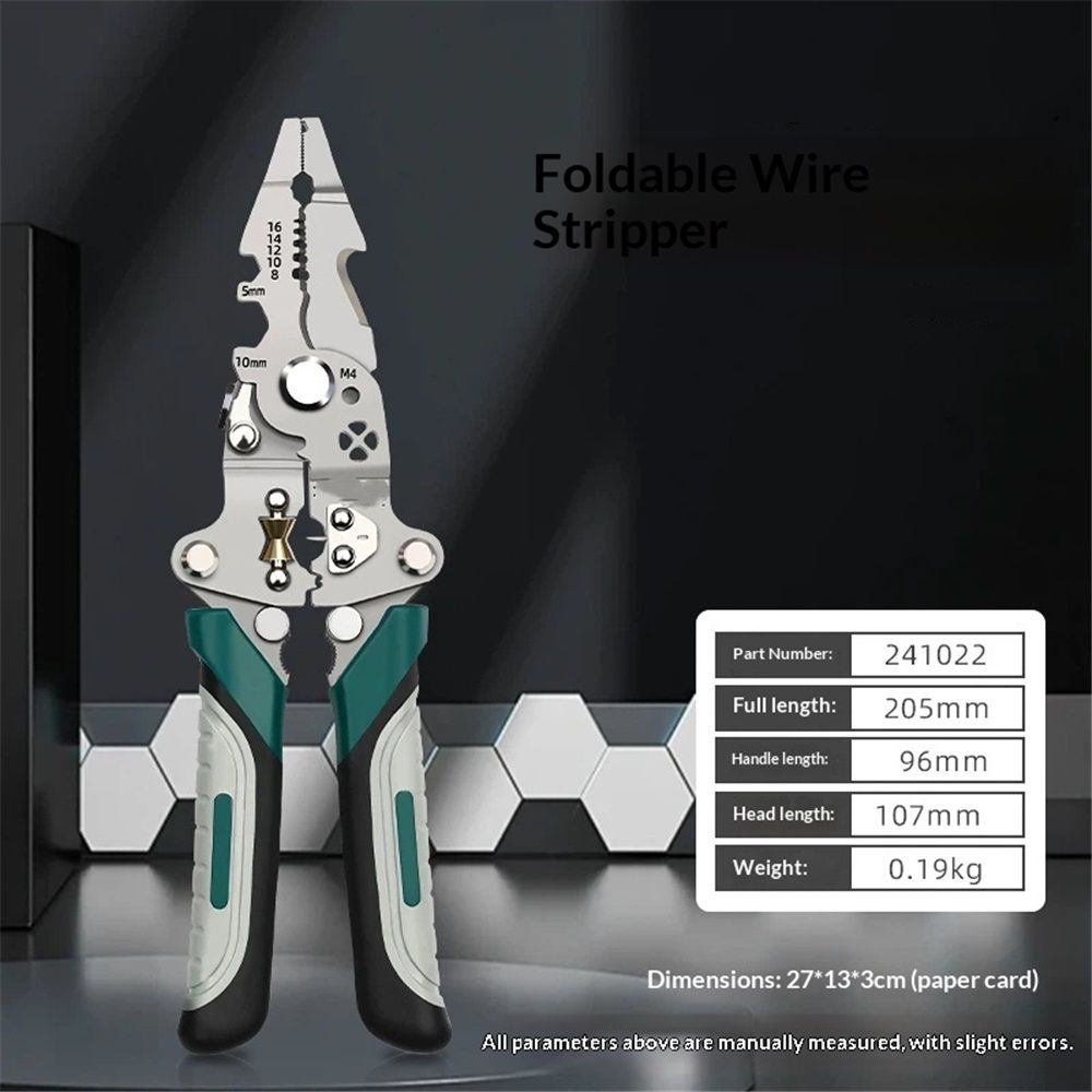 18 In 1 Foldable Wire Stripper,Multifunctional Foldable Wire Stripper Electrical Pliers,For Cutting And V1192-AZ-W-3376