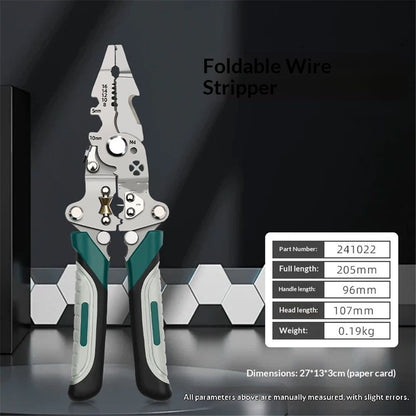 18 In 1 Foldable Wire Stripper,Multifunctional Foldable Wire Stripper Electrical Pliers,For Cutting And V1192-AZ-W-3376