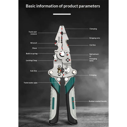 18 In 1 Foldable Wire Stripper,Multifunctional Foldable Wire Stripper Electrical Pliers,For Cutting And V1192-AZ-W-3376
