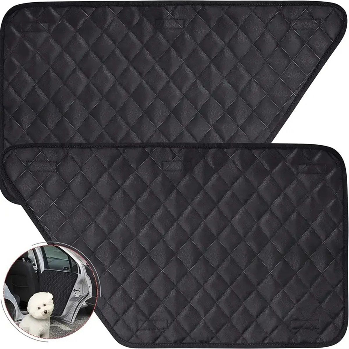 A pair Dog Car Door Protector - Larger Design for Trucks & Large SUVs, Thickened Waterproof Door Panel V1192-AZ-W-3377