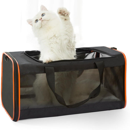 Cat Carriers for Large Cats 20 lbs+ Soft Pet Carrier for Small Dog/Durable 2 Kitty Travel Bag/Medium Big Cats V1192-AZ-W-3380