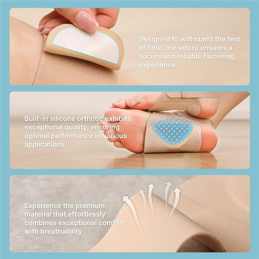 1 pair Foot Arch Support Brace - Non-Slip Wearable Foot Arch Supports for Plantar Fasciitis Relief, Foot Arch V1192-AZ-W-3389